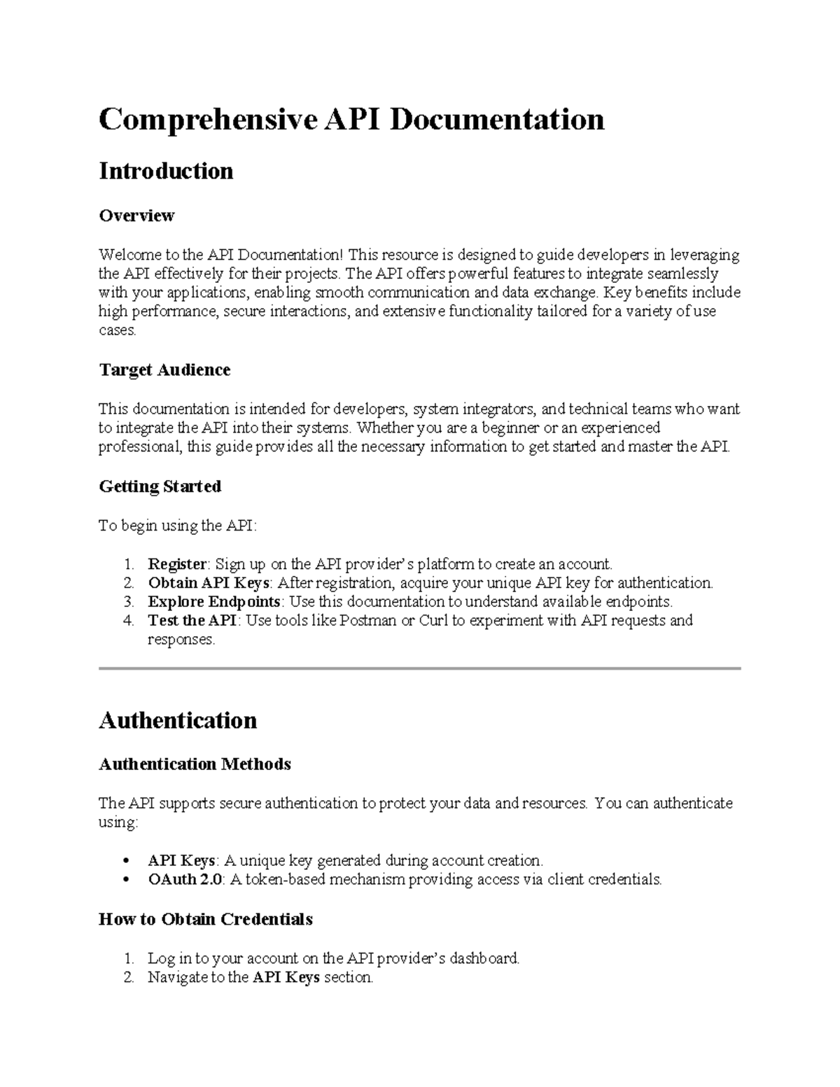 API Documentation Guide: Key Features and Usage for Developers - Studocu