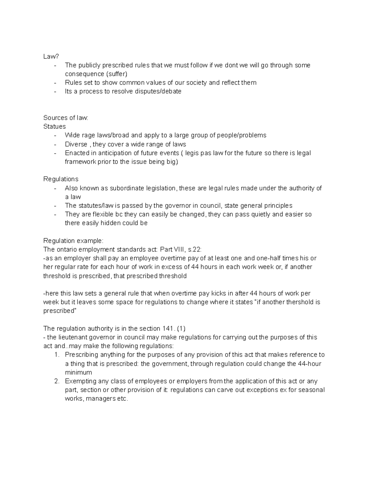 Law Module 1 - Comprehensive Notes on Legal Principles and Sources ...