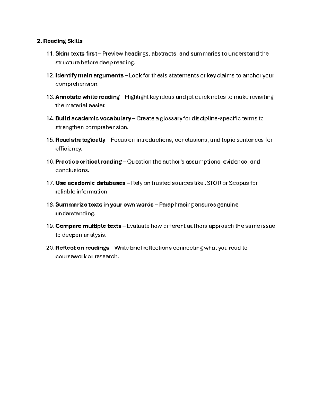 Academic Reading Skills: Strategies for Effective Comprehension - Studocu