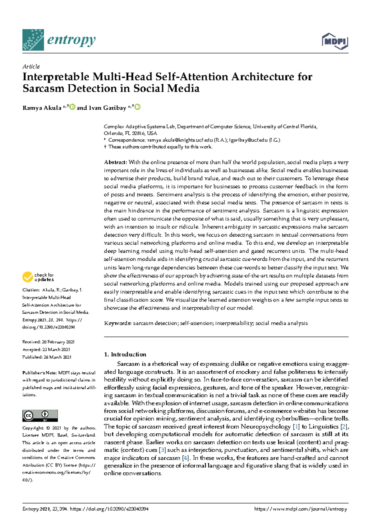 EDU 572 Final Exam: Sarcasm Detection in Social Media Analysis - Studocu