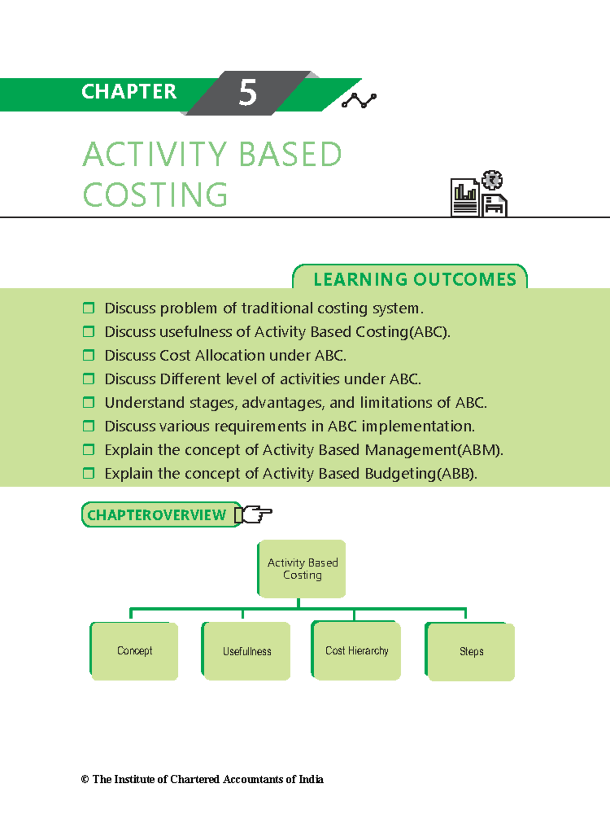 5 CHAPTER ACTIVITY BASED COSTING: LEARNING OUTCOMES & OVERVIEW - Studocu