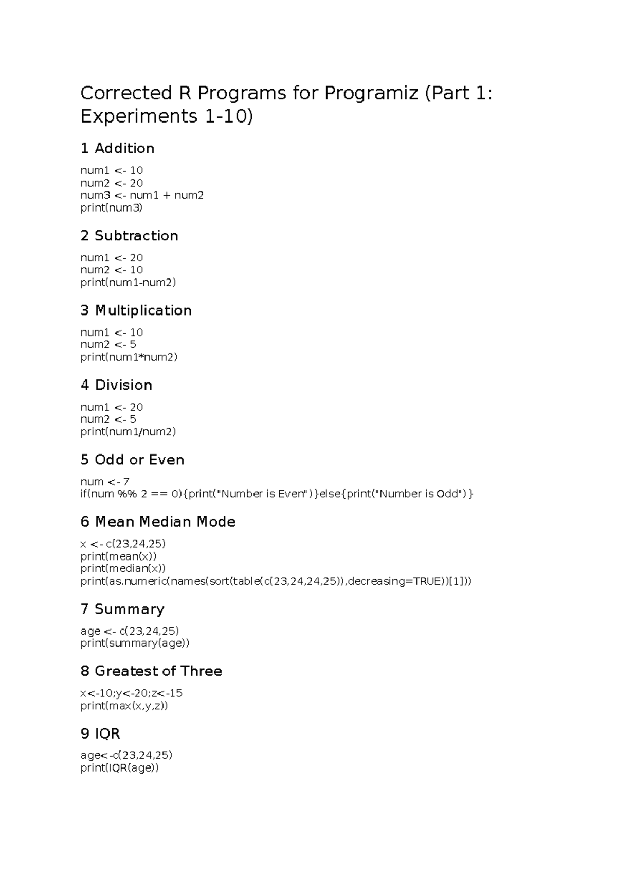 R Programs Programiz Corrected Part1 - Corrected R Programs for ...