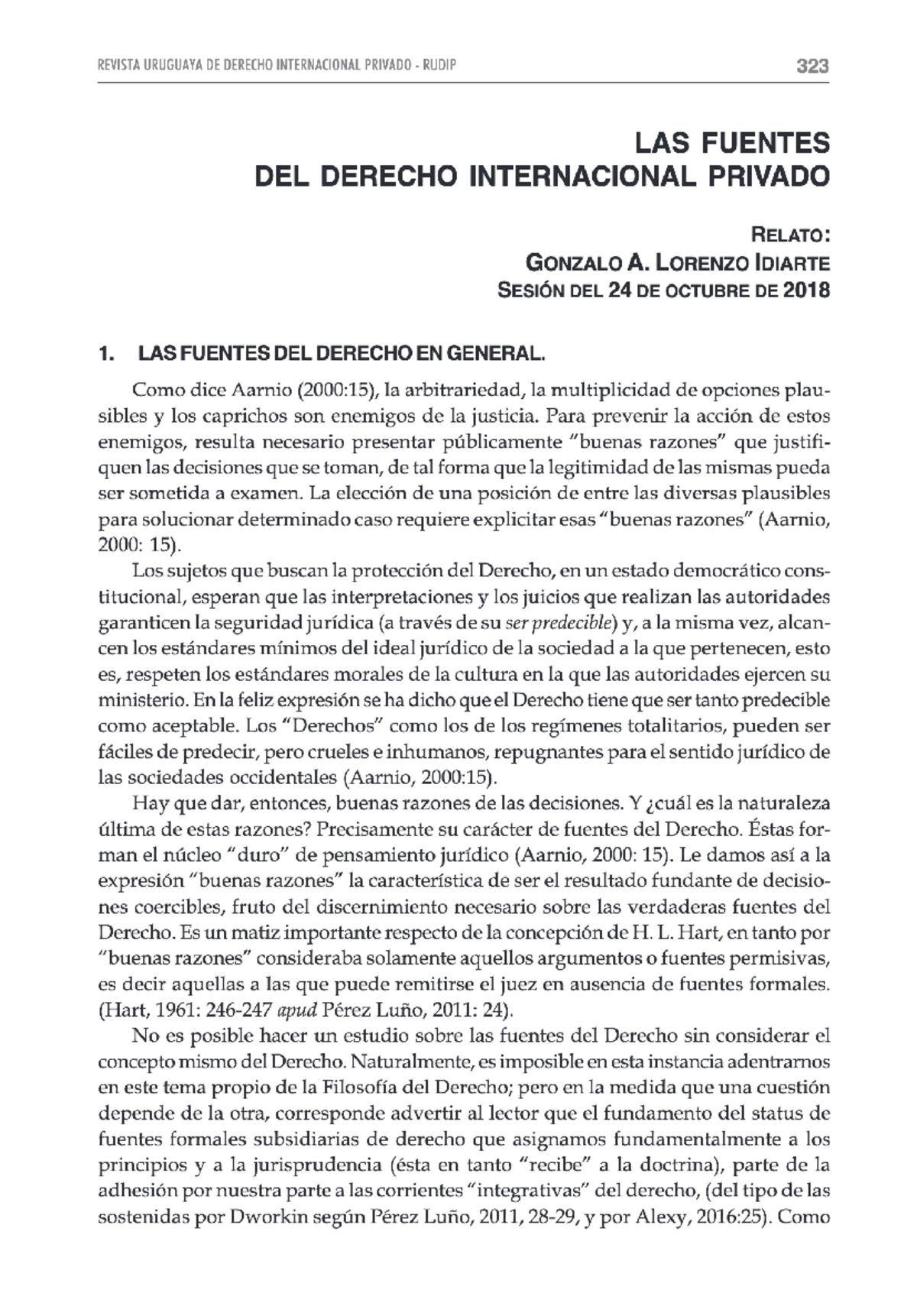 RUDIP 323: Fuentes del Derecho Internacional Privado - Análisis de Gonzalo A. - Document Preview