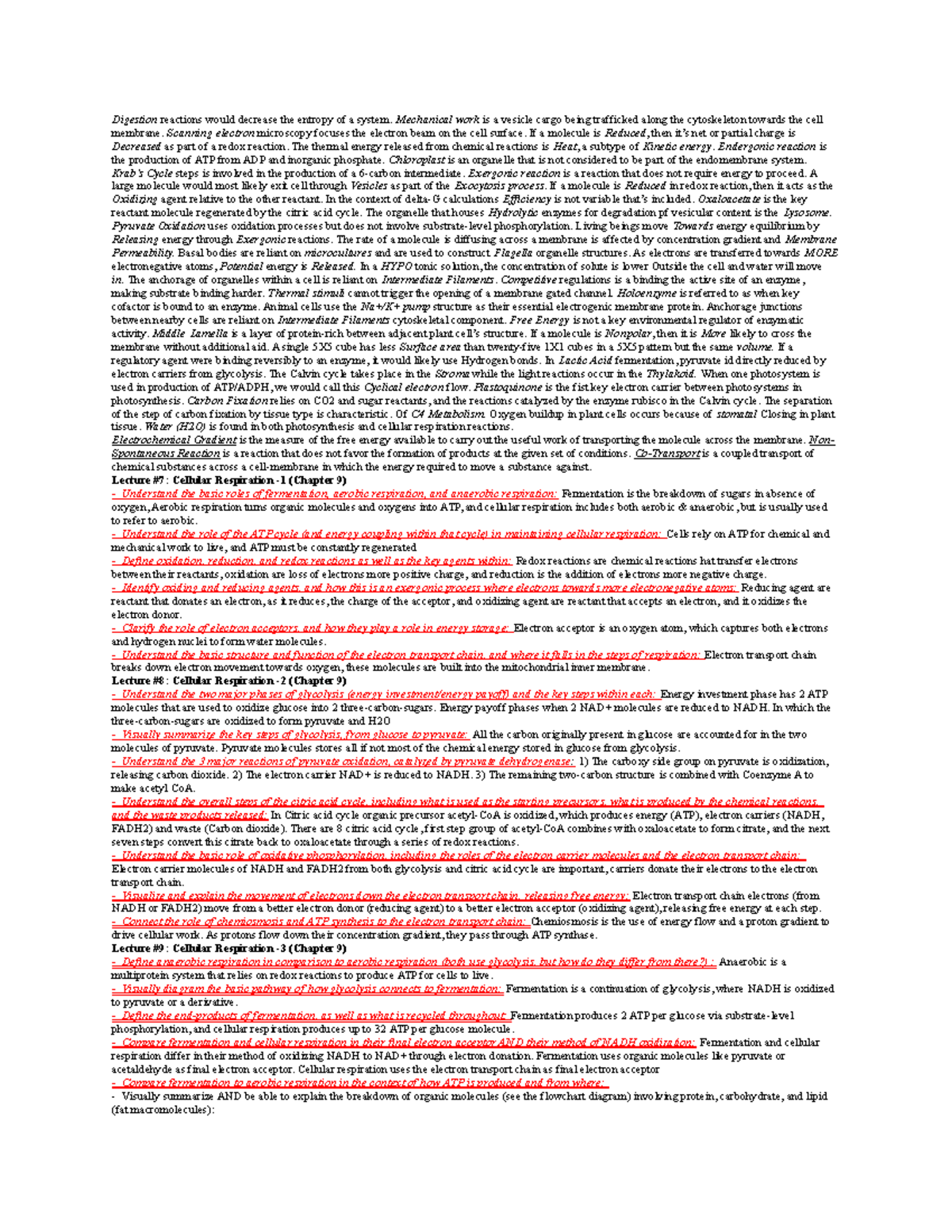 Exam 2 Bio Study Guide - Practice Exam for Chapters 6-10 - Studocu