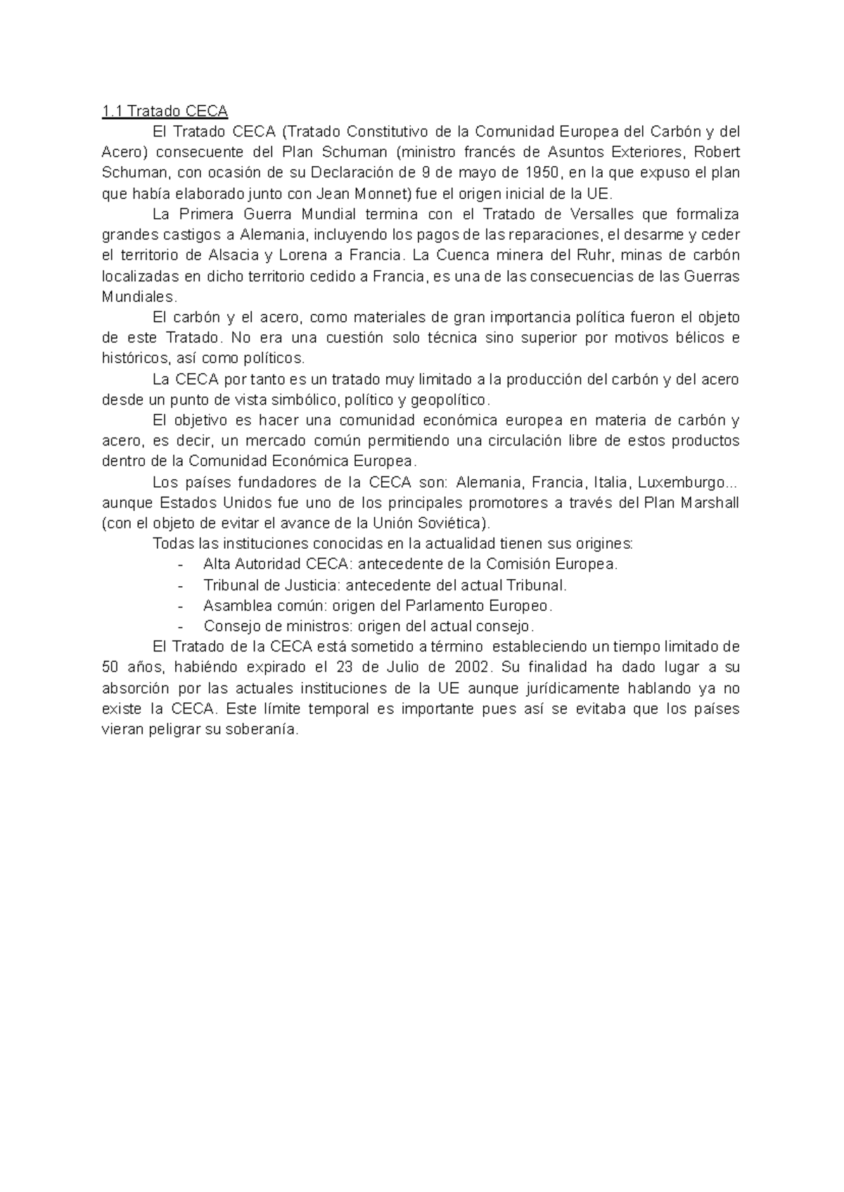 Tratado De La Ceca Tratado Ceca El Tratado Ceca Tratado Constitutivo De La Comunidad