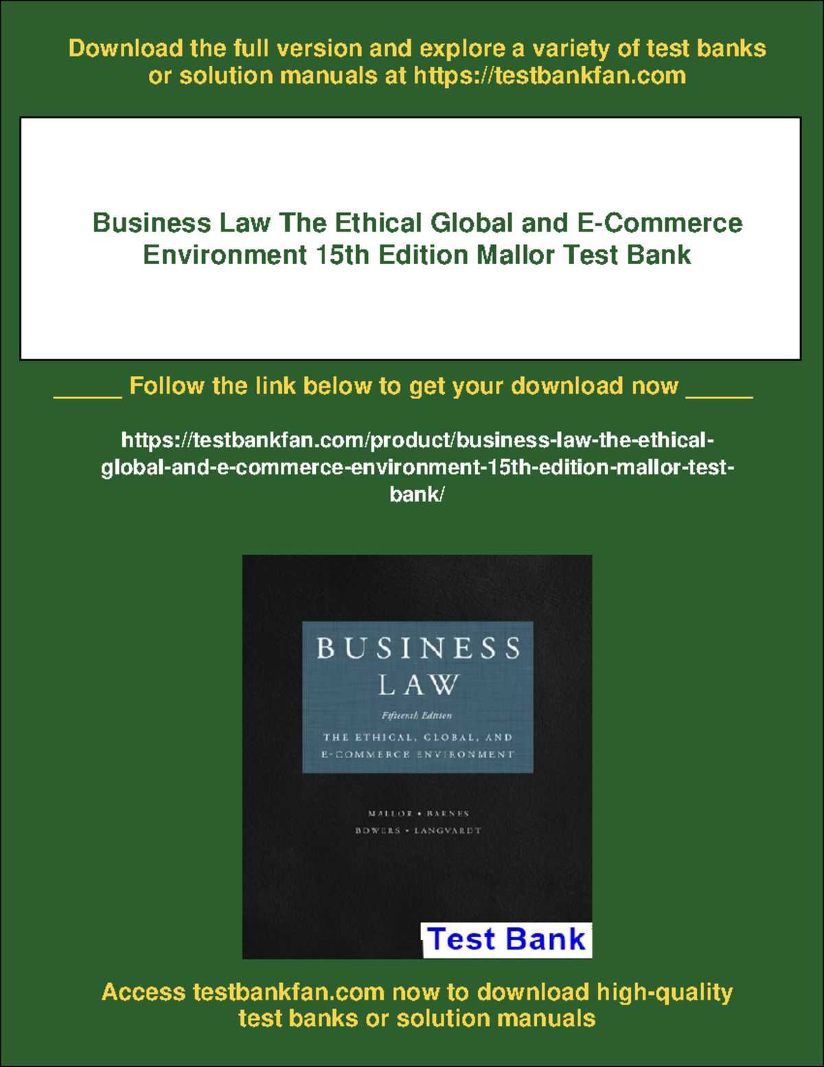 11455 - Business law the ethical global and e-commerce environment 15th ...