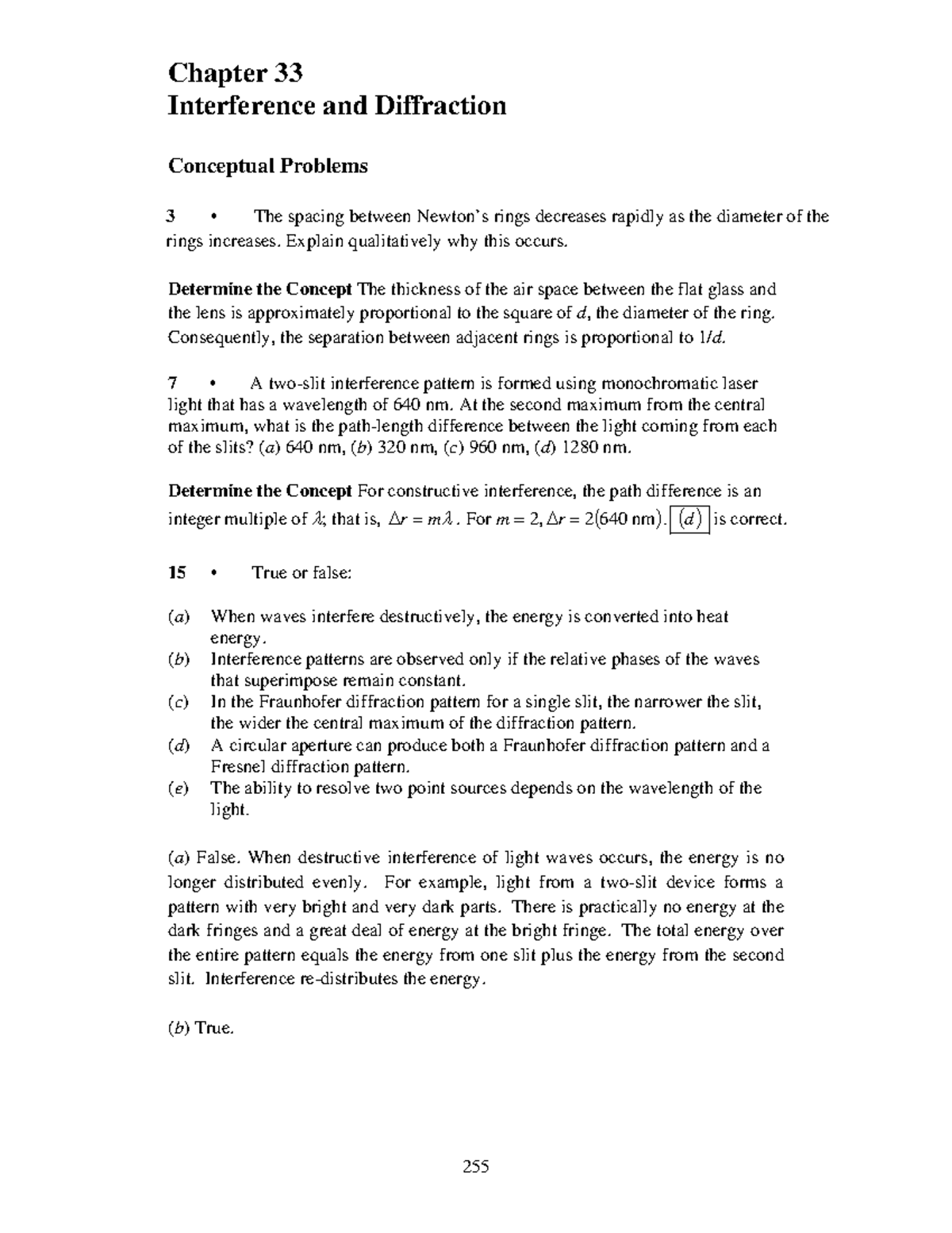 Interference and Diffraction Concepts: Chapter 33 Solutions - Studeersnel