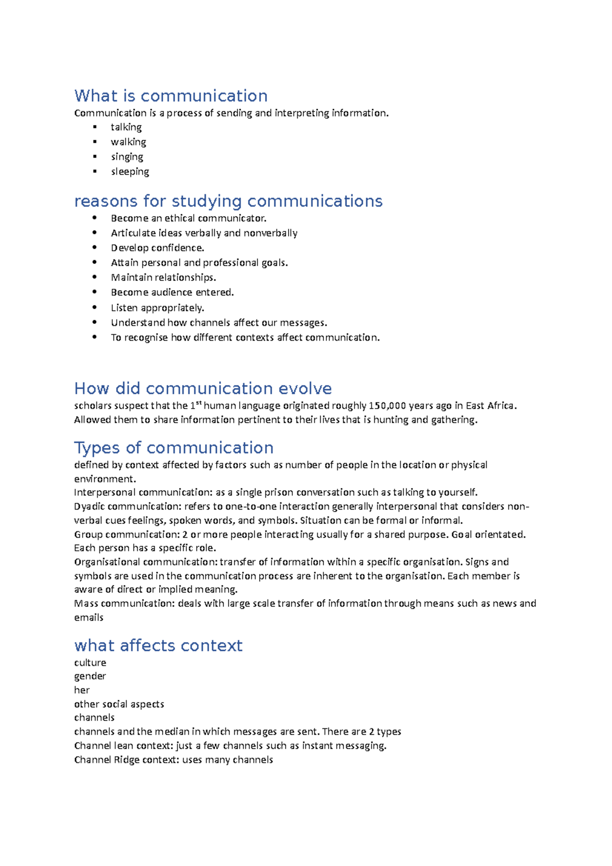 Midterm Notes on Communication: Concepts and Strategies (COMM 101 ...