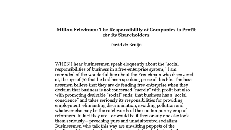 Corporate Responsibility: Profit Maximization vs. Social Obligations ...