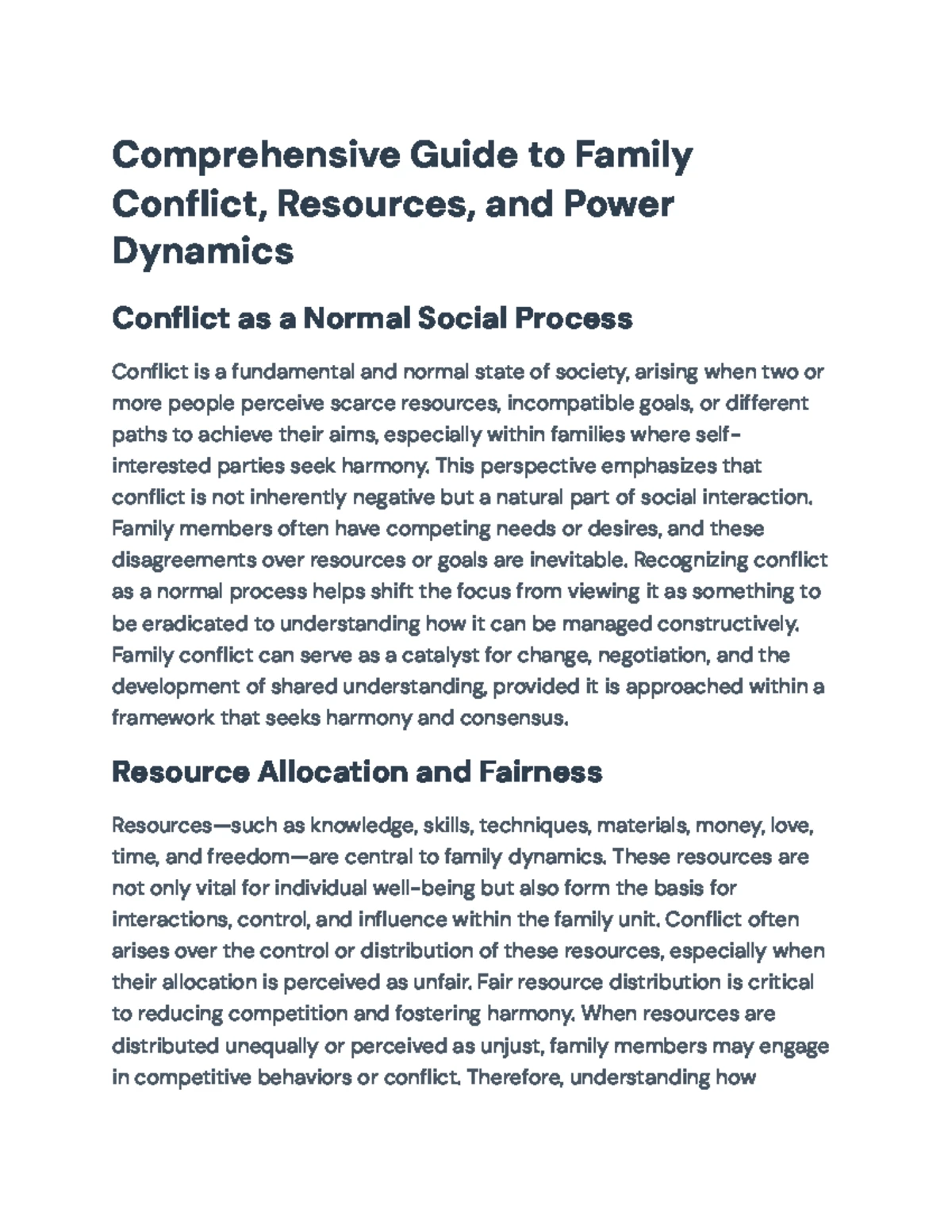 Conflict Theory in Family Dynamics: Key Concepts & Principles (SOC 101 ...