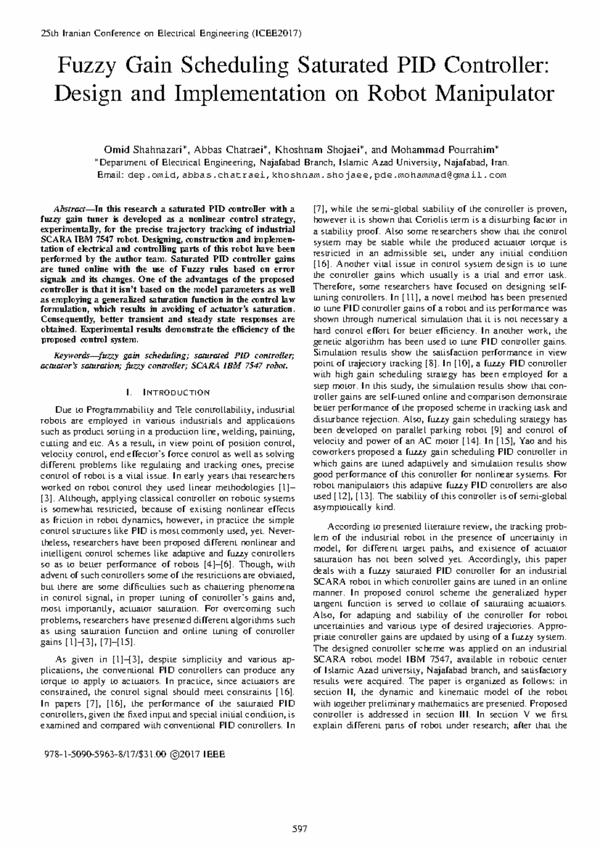 18. Fuzzy Gain Scheduling Saturated PID Controller Design and ...