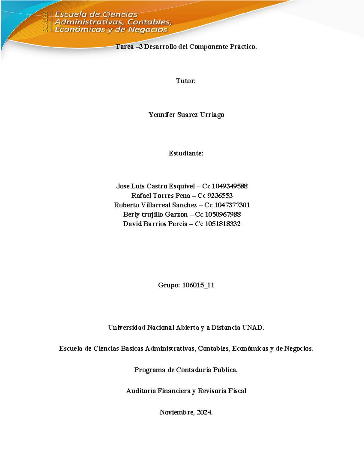 Tarea 3 - Informe de Auditoría Financiera y Control Interno - Grupo 11 ...