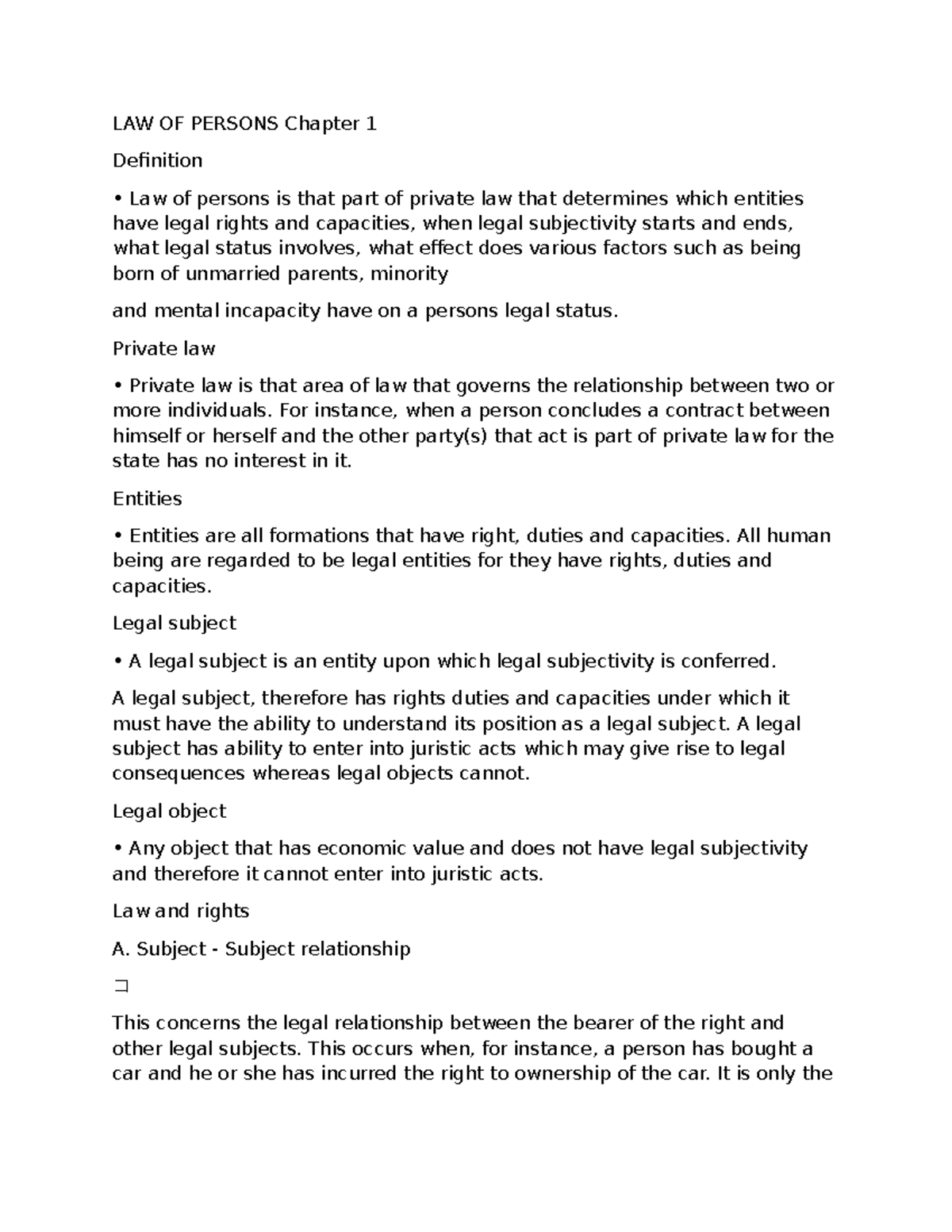 Chapter 1-4 of law of persons: Definitions and legal status explained ...