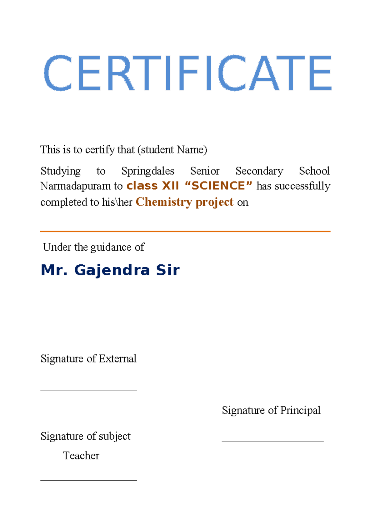 Certificate - Good - Computer Science SL - This is to certify that ...