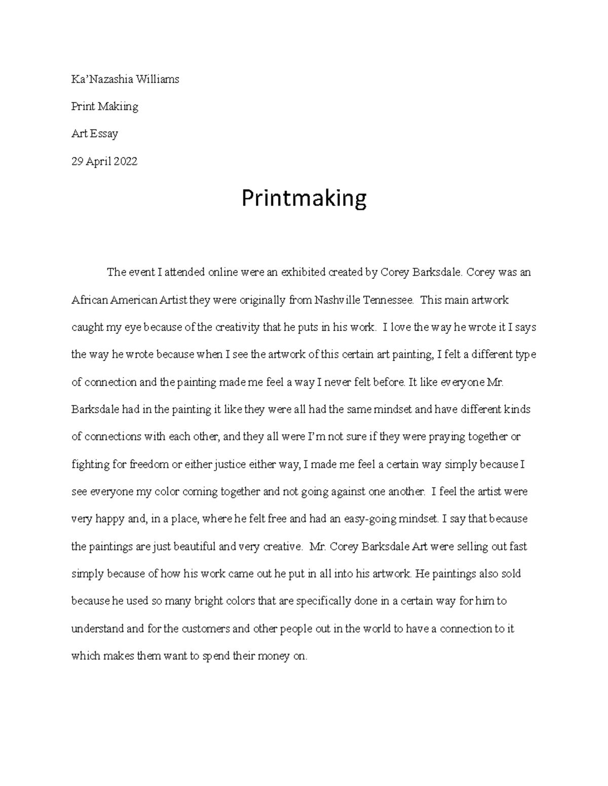 Art Essay - Exploring Printmaking and Notable Artists - Studocu