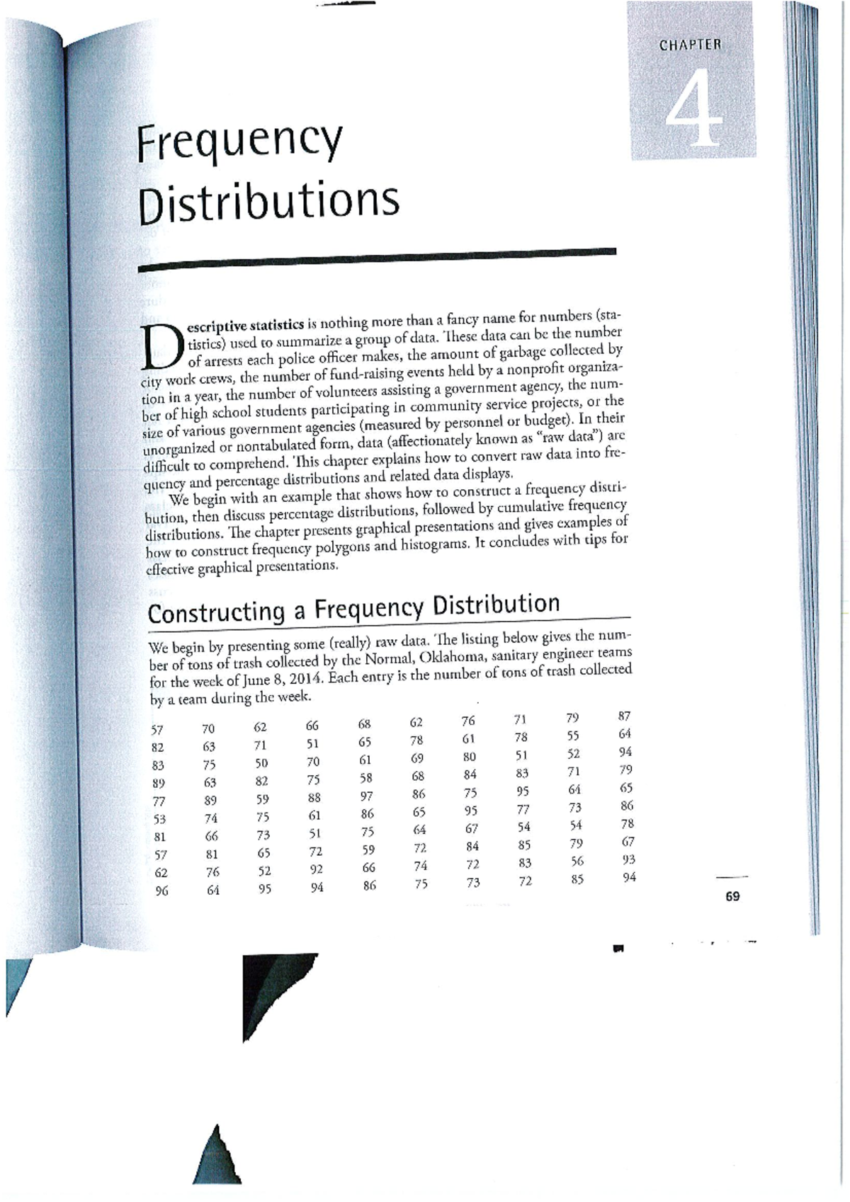 Frequency distribution chapter 4 - CHAPTER Frequency 4 Distributions ...