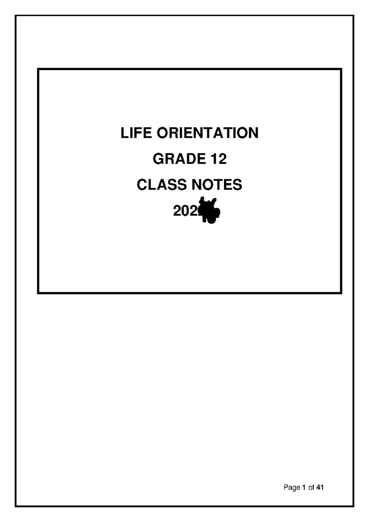 Grade 12 Class Notes 2022 250304 105049 - LIFE ORIENTATION GRADE 12 ...