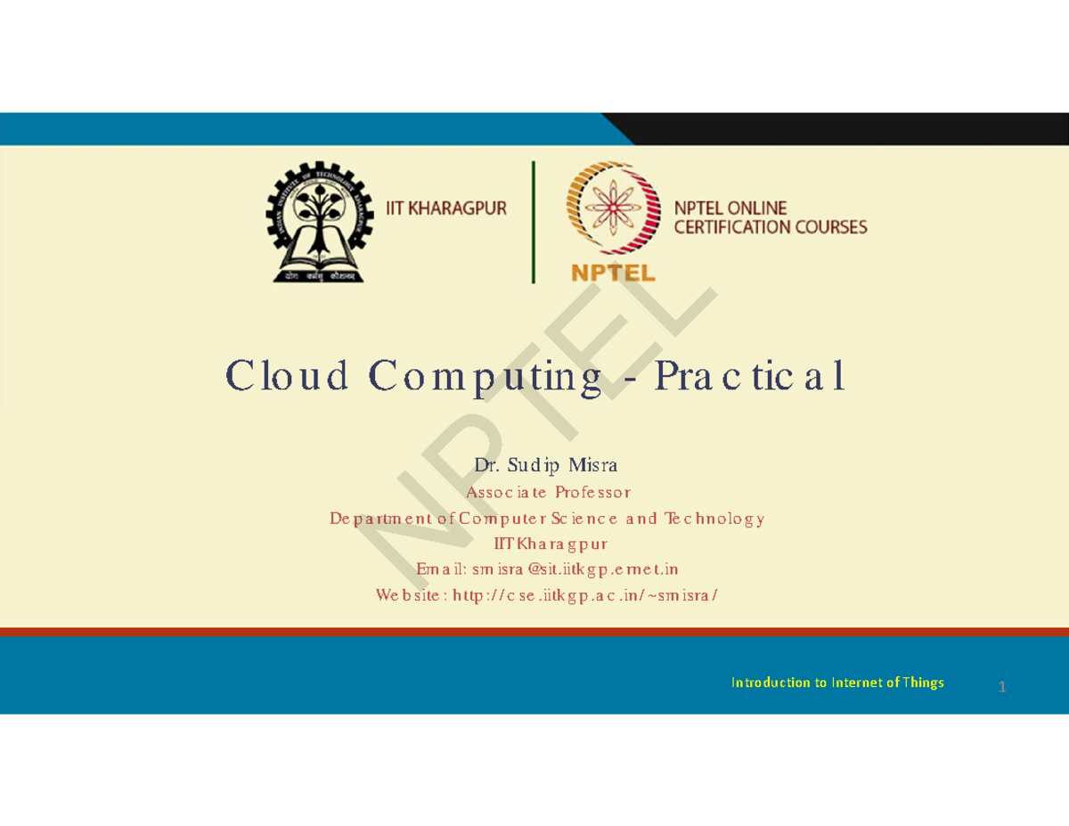 PT EL Cloud Computing Practical: IoT Integration & Components - Studocu