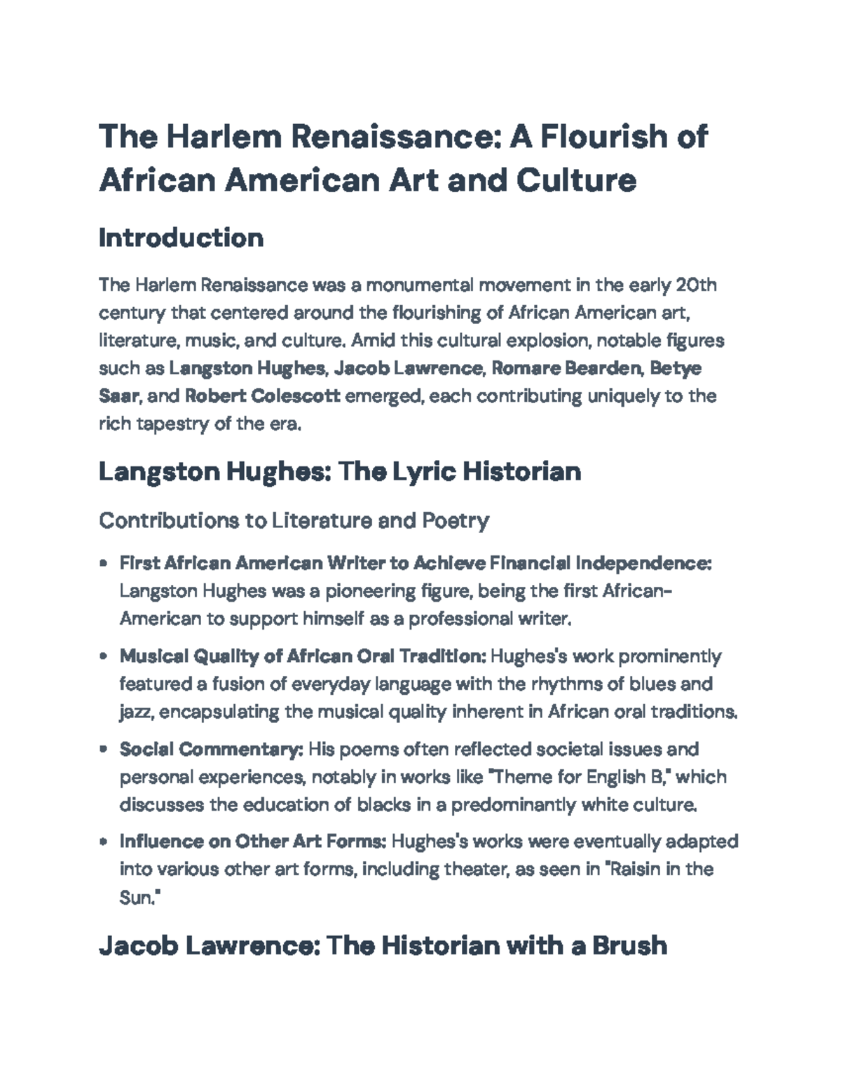 The Harlem Renaissance: Key Figures and Their Cultural Impact - The ...