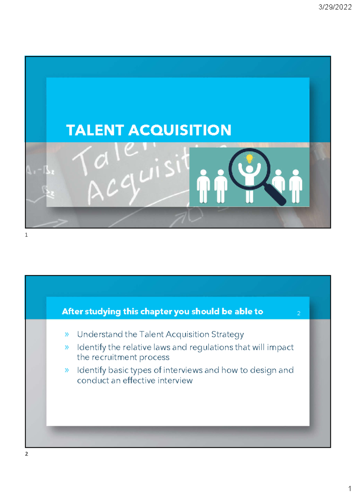 HRM - Session 3 - Talent Acquisition Strategy and Interview Techniques ...