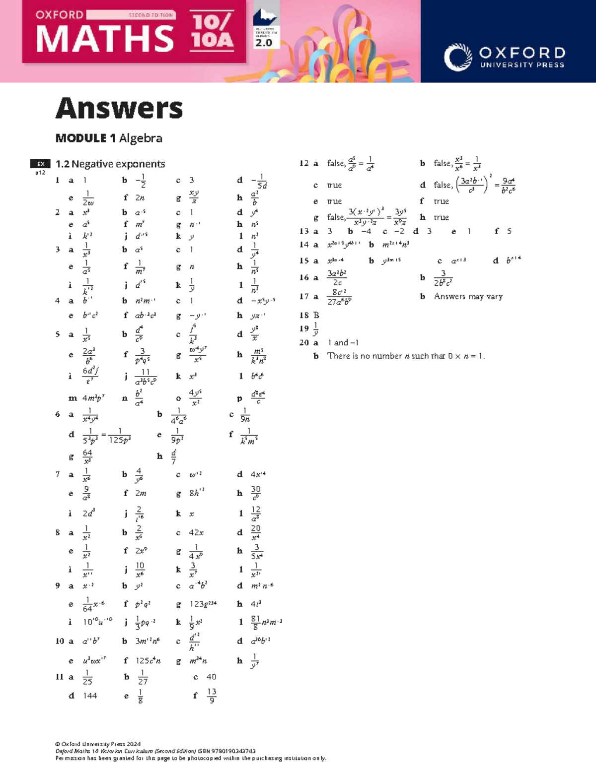 Module 1 Algebra Lesson 1 Answer Key - Studocu