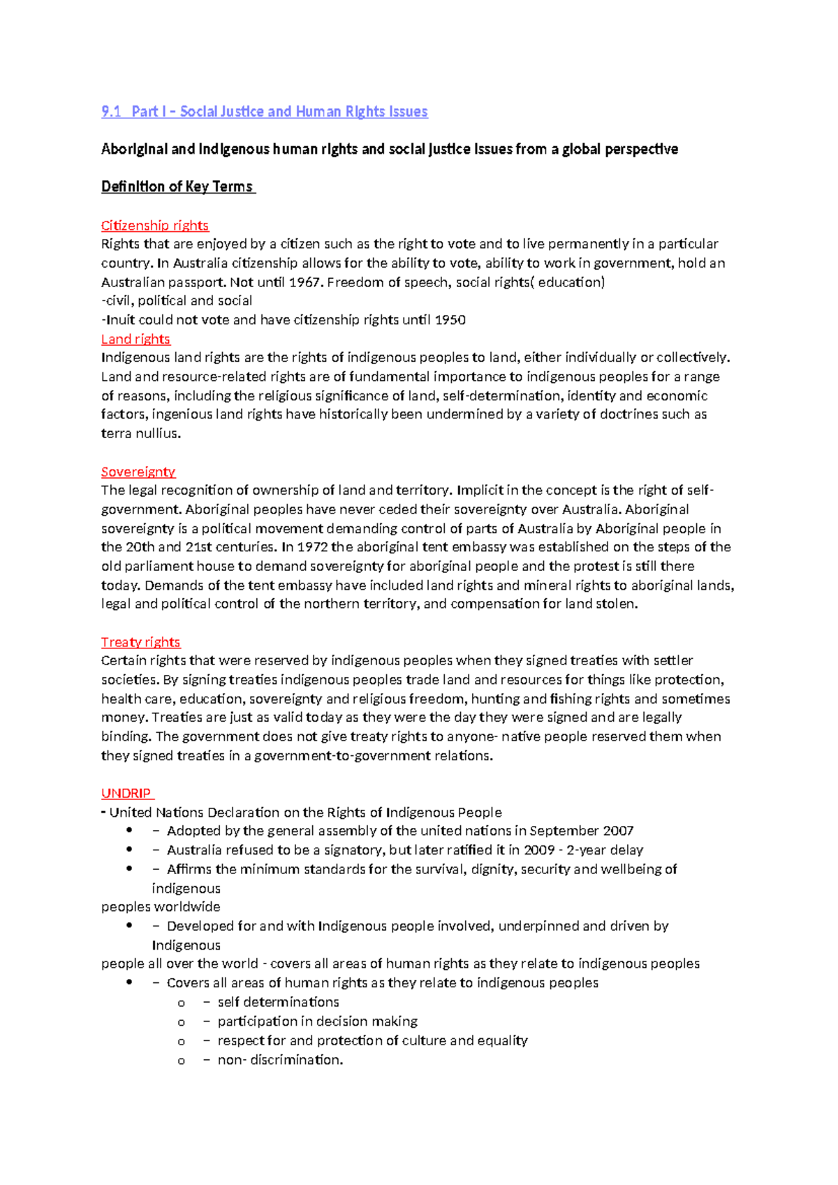 HSC 9.1 Social Justice & Human Rights: Aboriginal & Indigenous Issues ...