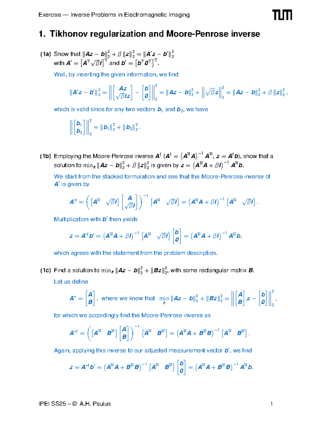 Exercise Inverse Problems in Electromagnetic Imaging: IPEI P1 Solution ...