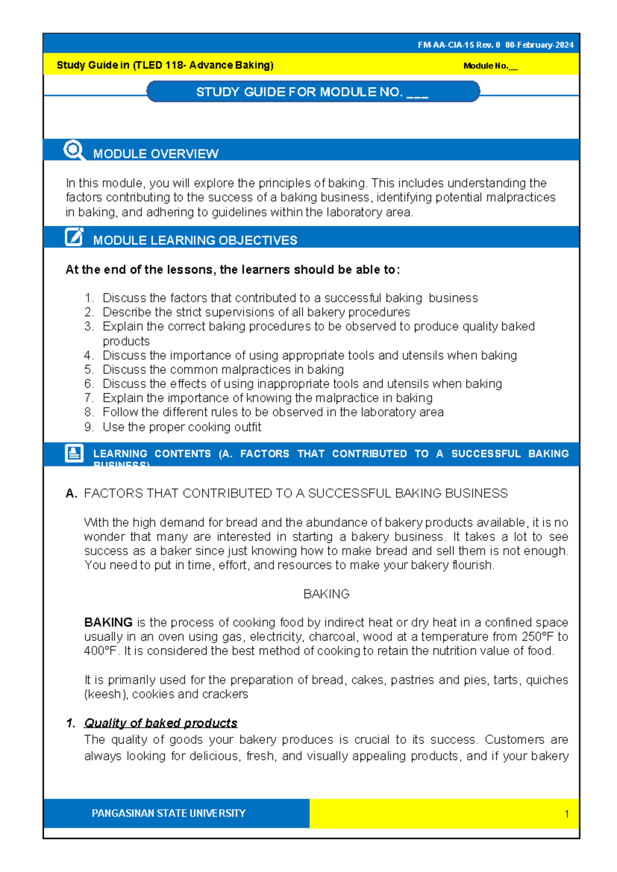 SG-Chapter III-Application of Principles in Baking - STUDY GUIDE FOR ...