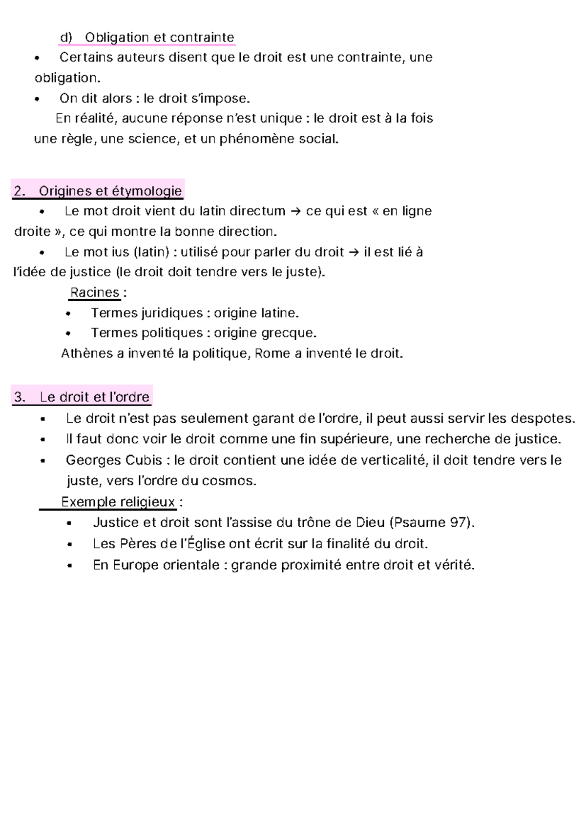 Droit et Contrainte : Notes de Cours sur la Justice et l'Éthique - Studocu