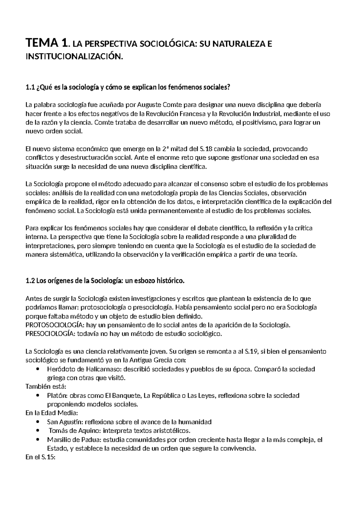 TEMA 1 - Resumen introduccion a la sociologia para trabajo social ...