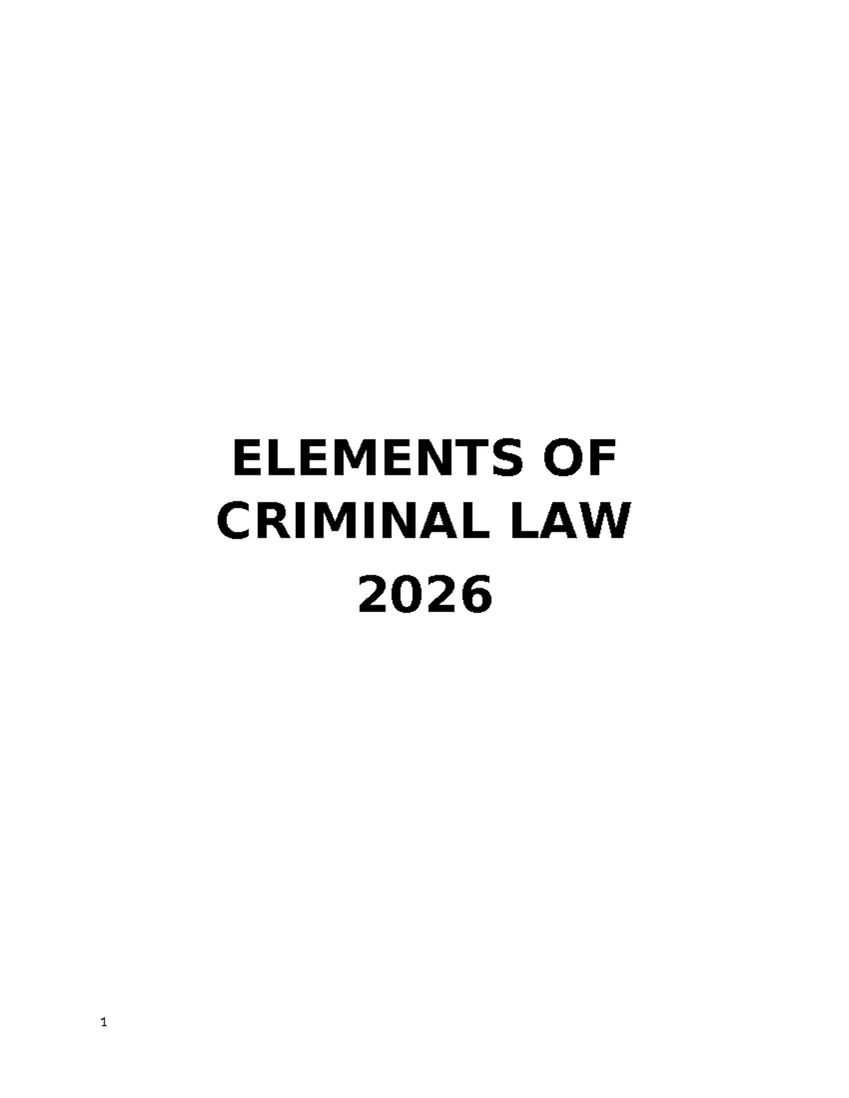 Elements of Criminal Law - Lesson 1 Overview and Key Concepts - Studocu