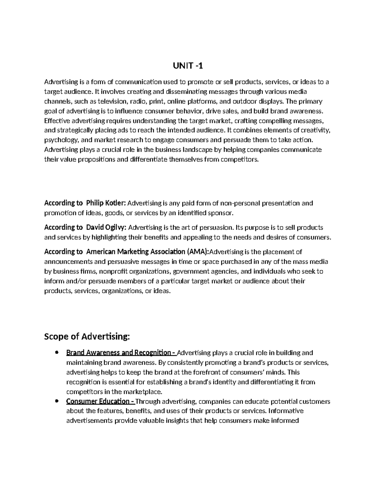 Advertising Management: Key Concepts and Strategies (Course Code: A ...
