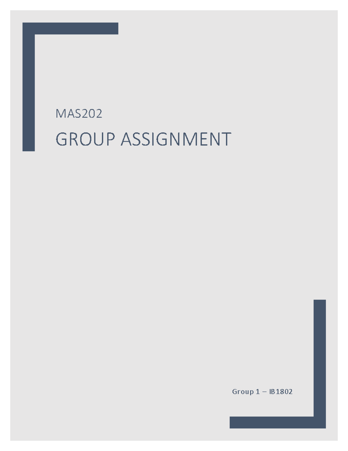 MAS202 Group 1 IB1802 Group Assignment on Data Analysis and Statistics ...