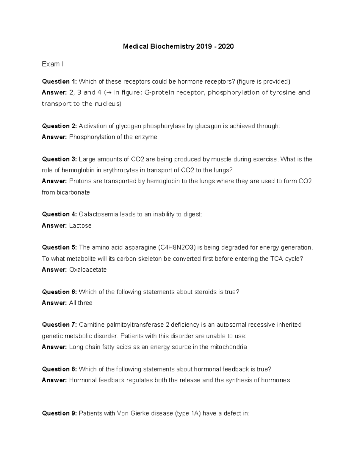 MB 2019-2020 Exam I Practice Questions and Answers - Studeersnel