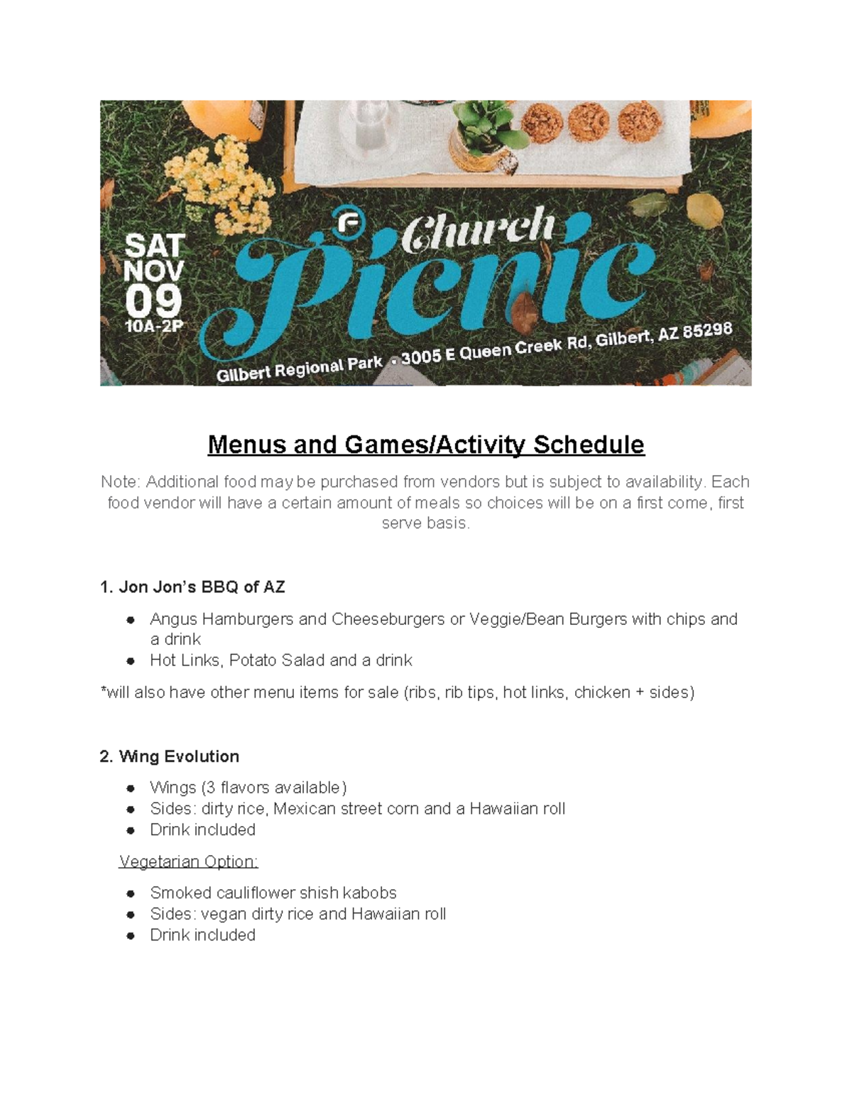 Menus-and-games activity-schedule - Menus and Games/Activity Schedule ...
