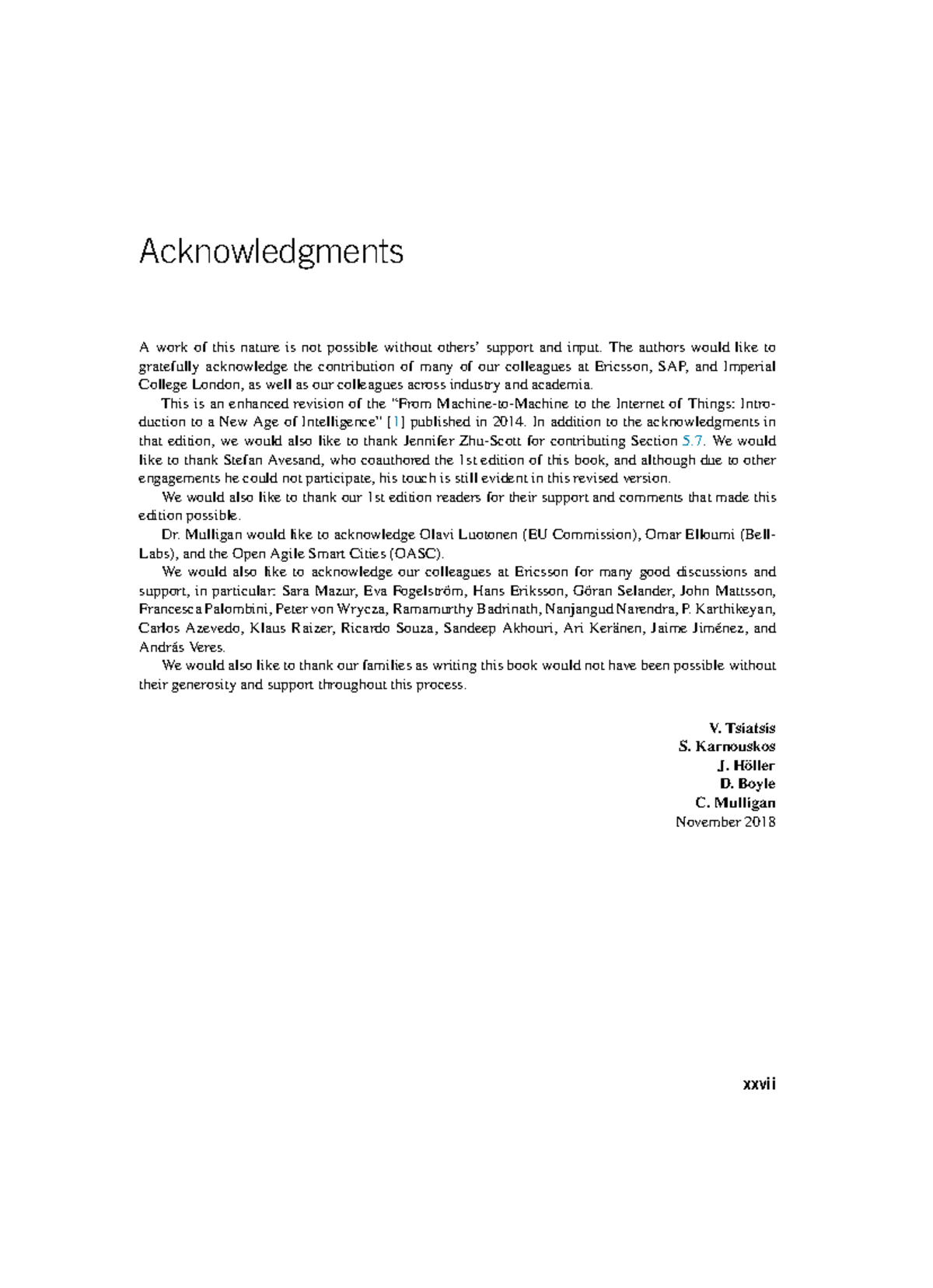 Acknowledgments for 2019 Internet of Things: A Collaborative Effort ...