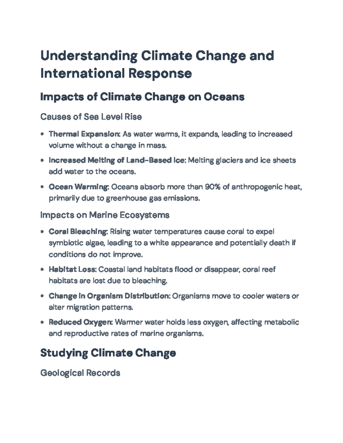 APES Final Notes: Understanding Climate Change & International ...