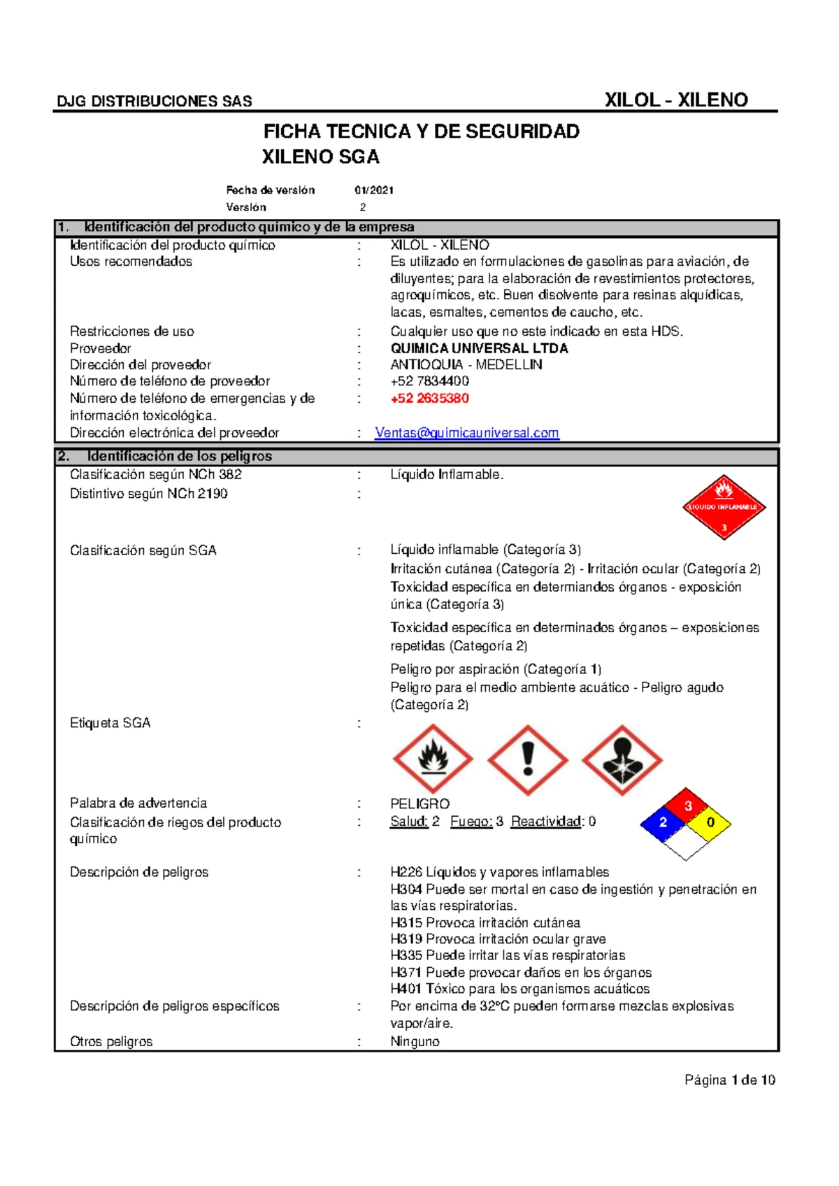 FDS-MAS-01 Hoja de Datos de Seguridad del Mástico Líquido - Studocu