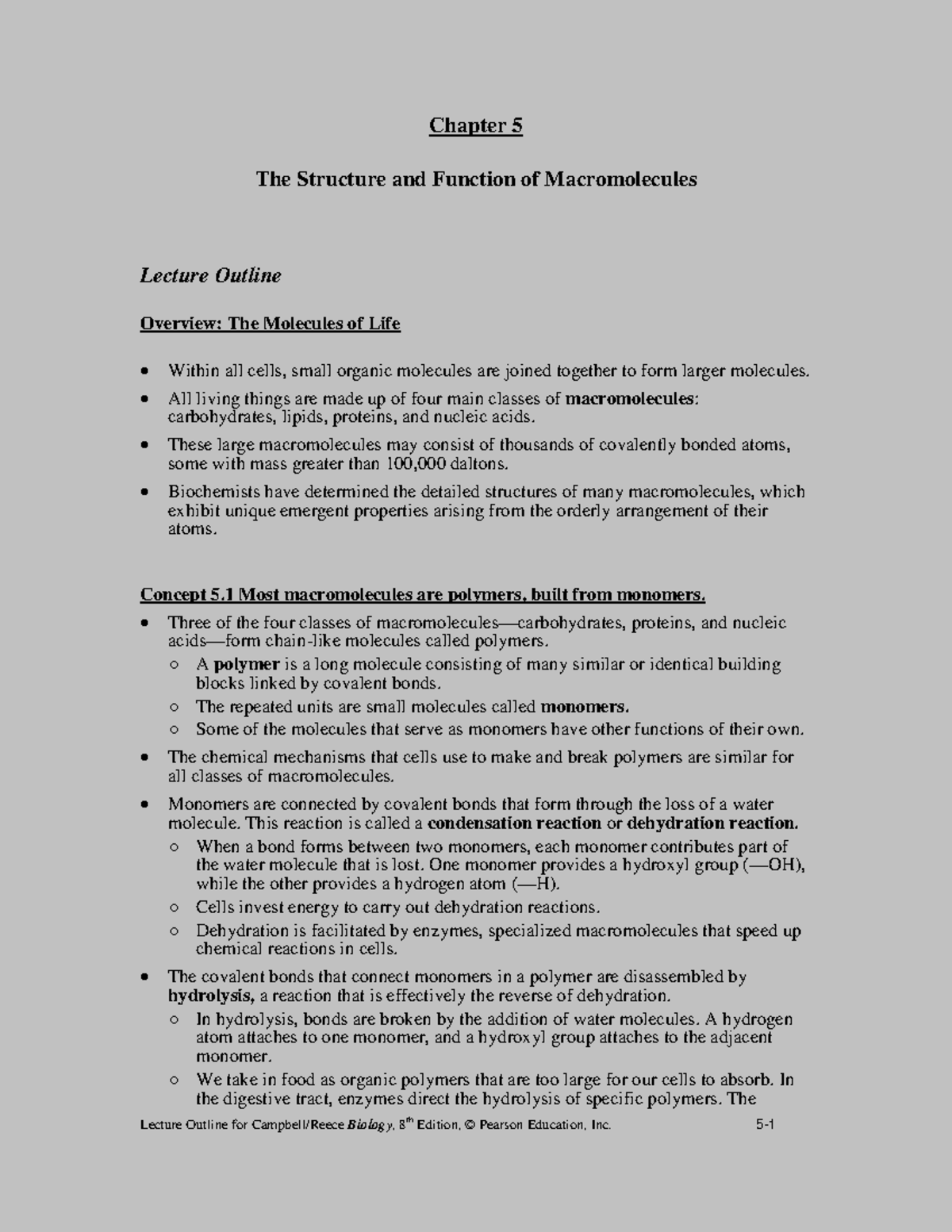 Biology 101: Lecture Notes on Macromolecules and Their Functions - Studocu
