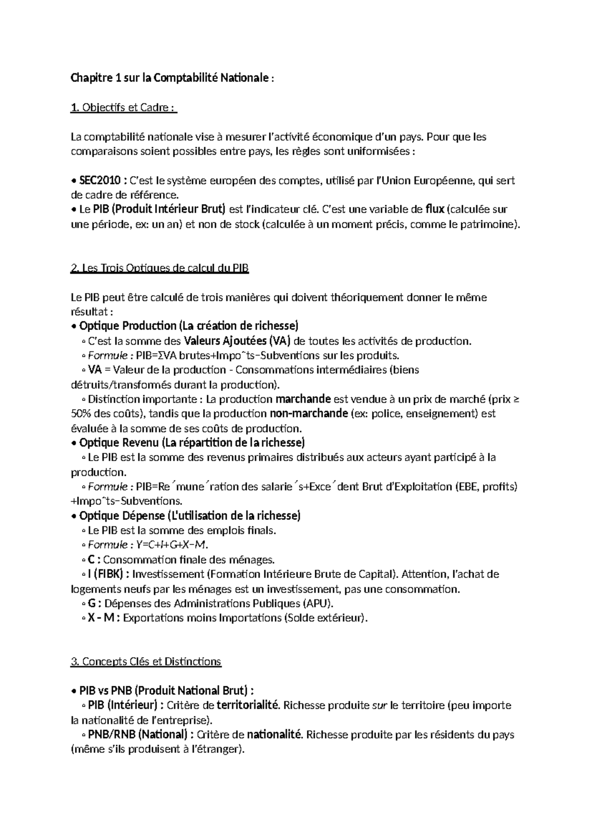 Chapitre 1 : Comptabilité Nationale et Calcul du PIB - Macro Cours 1 ...