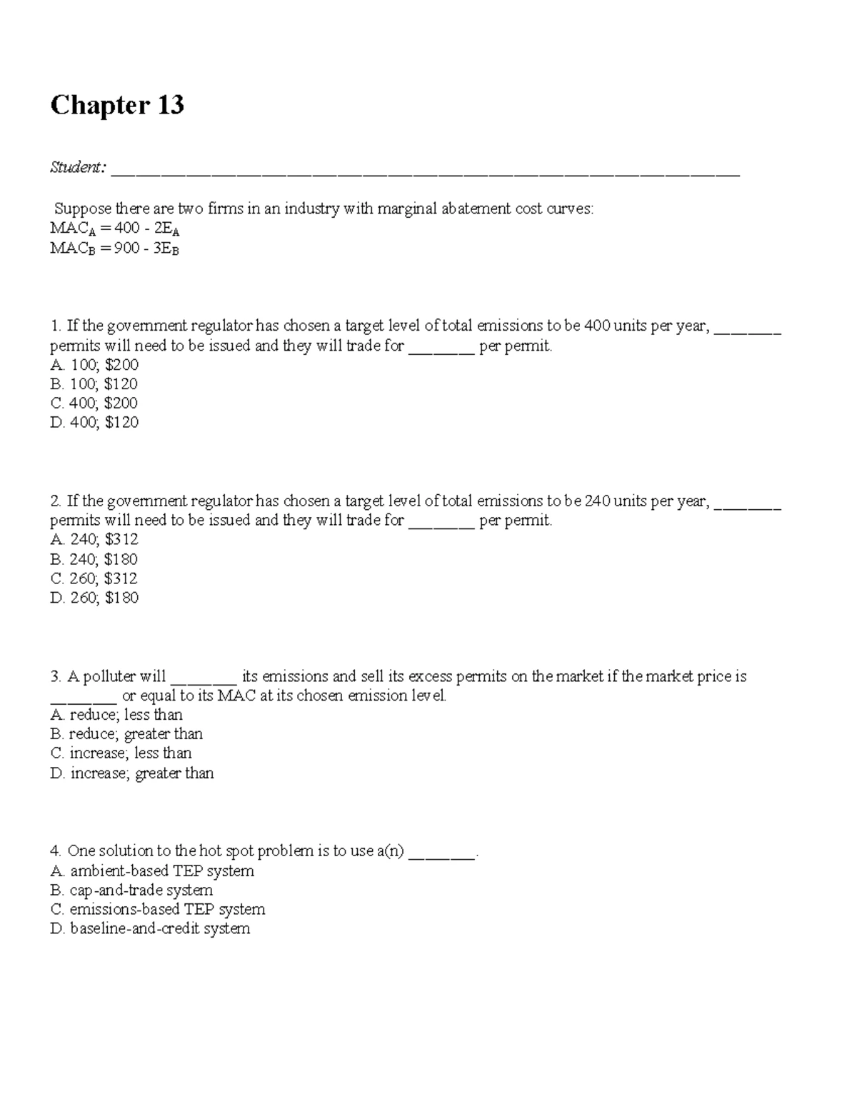 Chapter 7 - VERY HELPFUL!! Practice exam question - Chapter 7 Student ...
