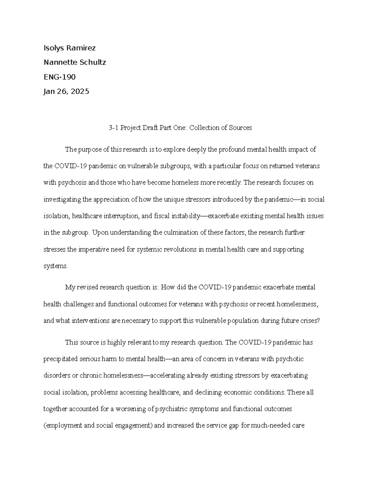 3-1 Project Draft Part One Collection of Sources - The research focuses ...