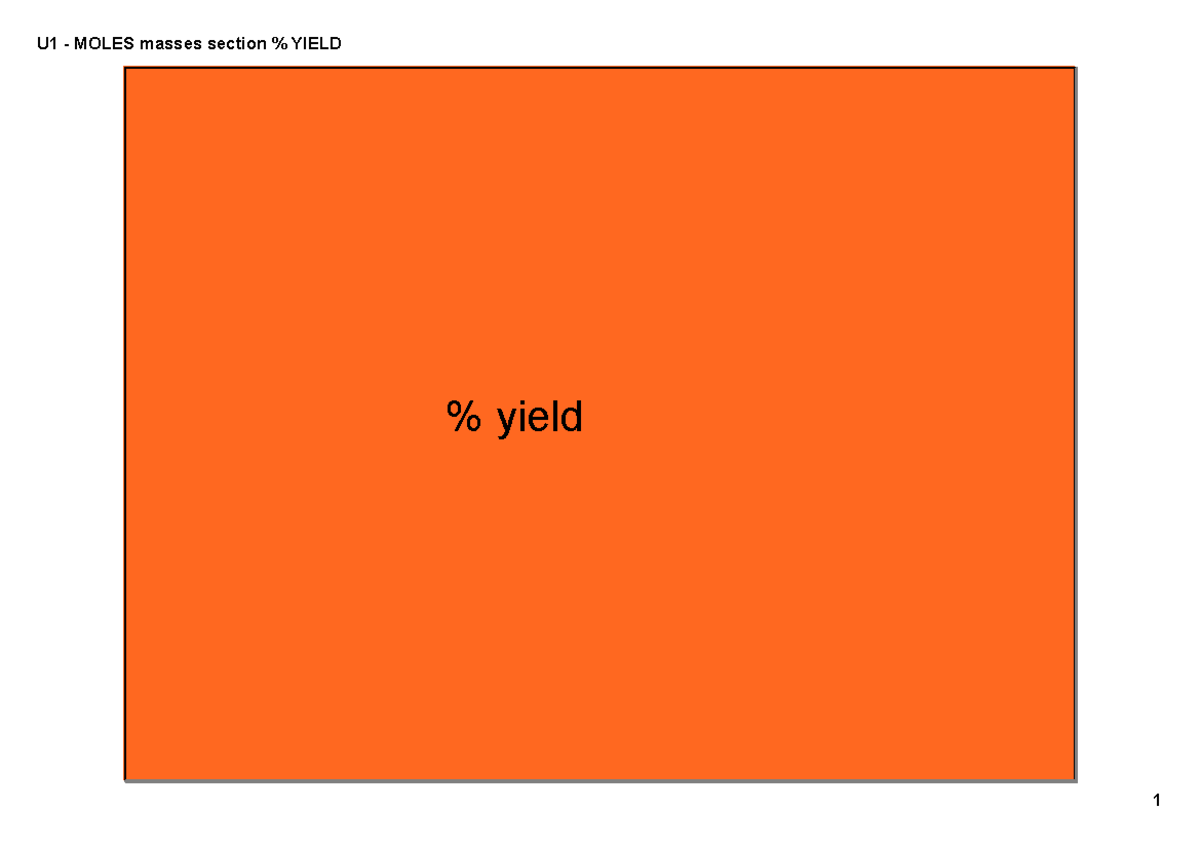 U1 - Moles, Masses & % Yield Lecture Notes - Studocu