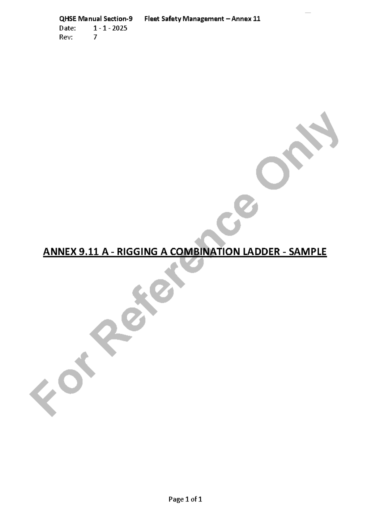 QHSE Manual: Annex 9.11 - Rigging Guidelines for Pilot Ladders - Studocu
