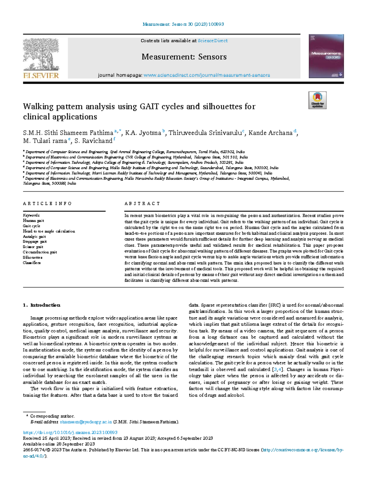 Walking Pattern Analysis Using Gait Cycles for Clinical Applications in ...