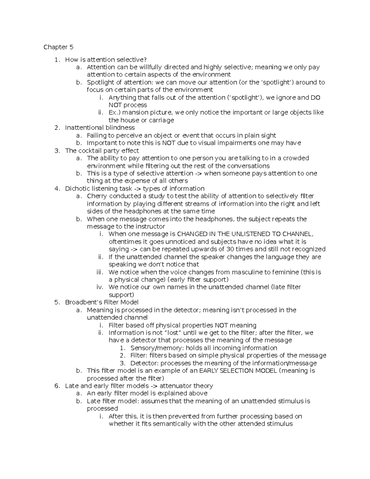 Final Exam Study Guide: Chapter 5 Insights on Attention and Memory ...