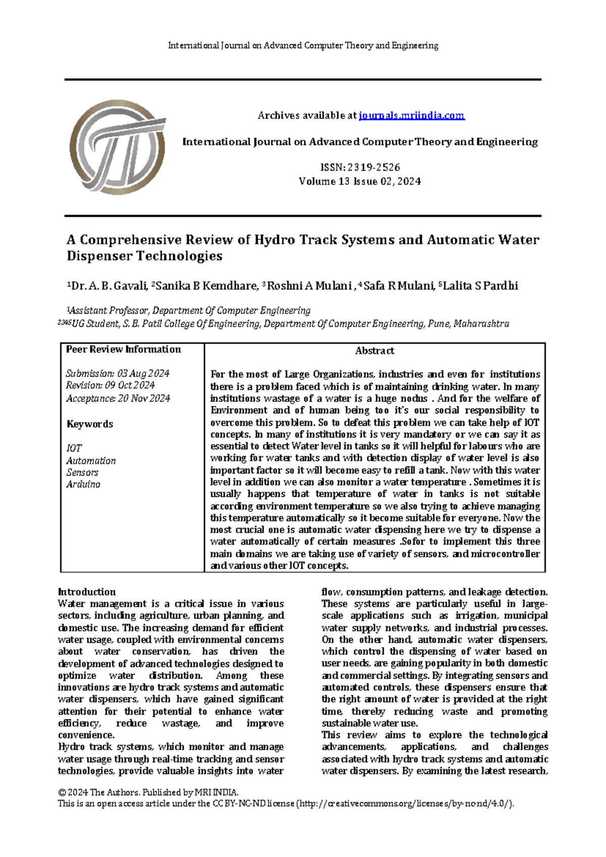 A Comprehensive Review of Hydro Track Systems & Automatic Water ...