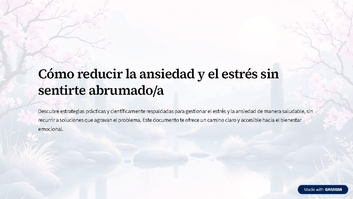 Cómo Reducir la Ansiedad y el Estrés: Estrategias Prácticas - Studocu