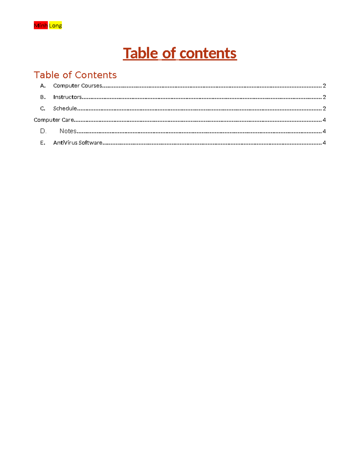 Project 3 - zsad - Table of contents Table of Contents ####### A ...