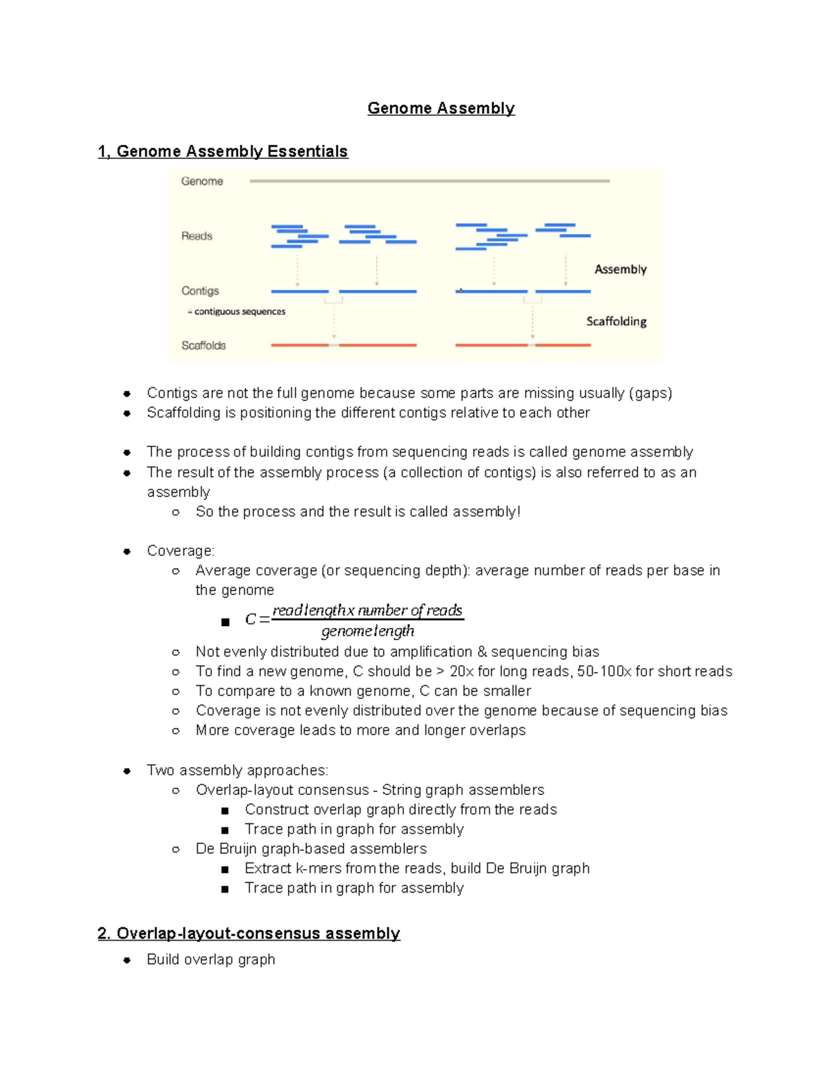 Lecture 6 - M5 Genome Assembly: Key Concepts and Techniques - Studeersnel